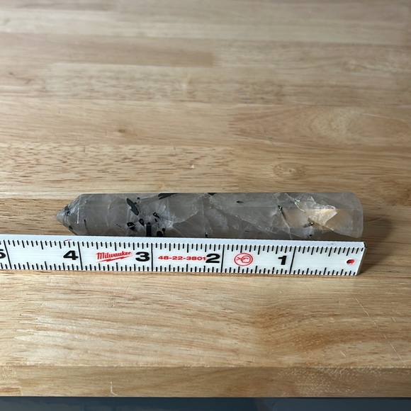 Clear Quartz with Black Tourmaline Crystal Point Tower 3.2 oz - Picture 3 of 8